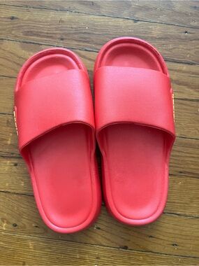 Bold Red Slide Sandals